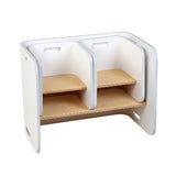 3 Piece Kids Table and Chairs Set Multifunctional Storage White and Natural