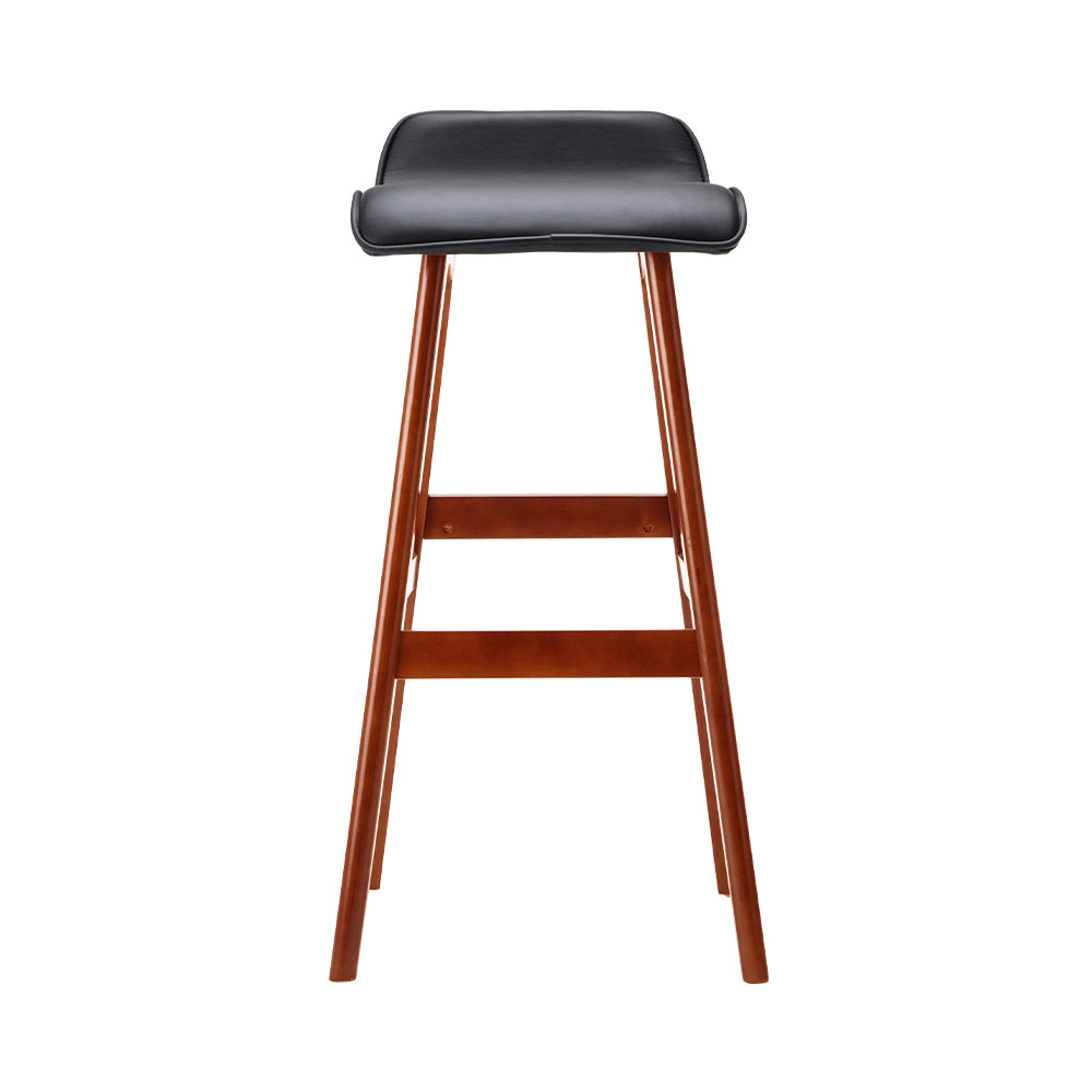 Main Ridge Wooden Bar Stool, Black 2pcs