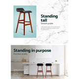 Main Ridge Wooden Bar Stool, Black 2pcs