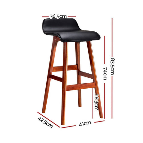 Moorabbin black bentwood faux leather bar stool at a kitchen counter