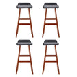Moorabbin black bentwood faux leather bar stool at a kitchen counter