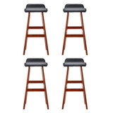 Moorabbin black bentwood faux leather bar stool at a kitchen counter
