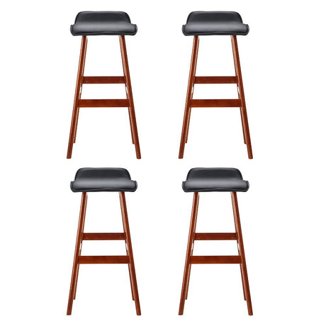 Moorabbin black bentwood faux leather bar stool at a kitchen counter