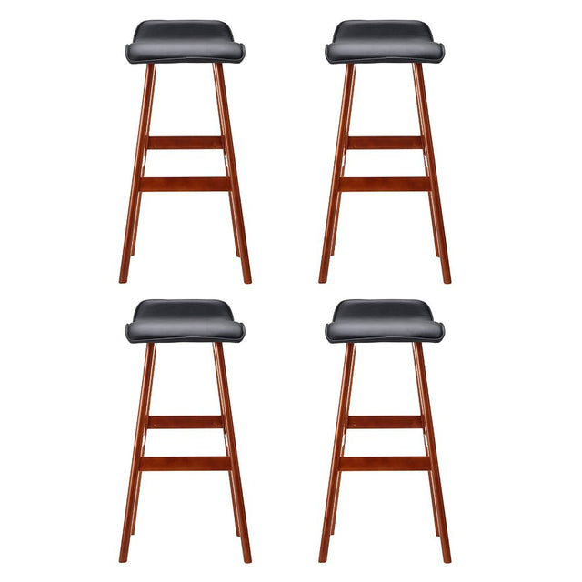 Moorabbin black bentwood faux leather bar stool at a kitchen counter