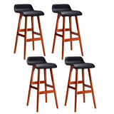 Moorabbin black bentwood faux leather bar stool at a kitchen counter