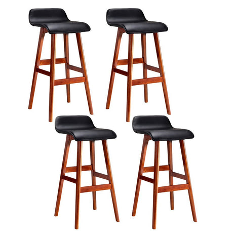 Moorabbin black bentwood faux leather bar stool at a kitchen counter