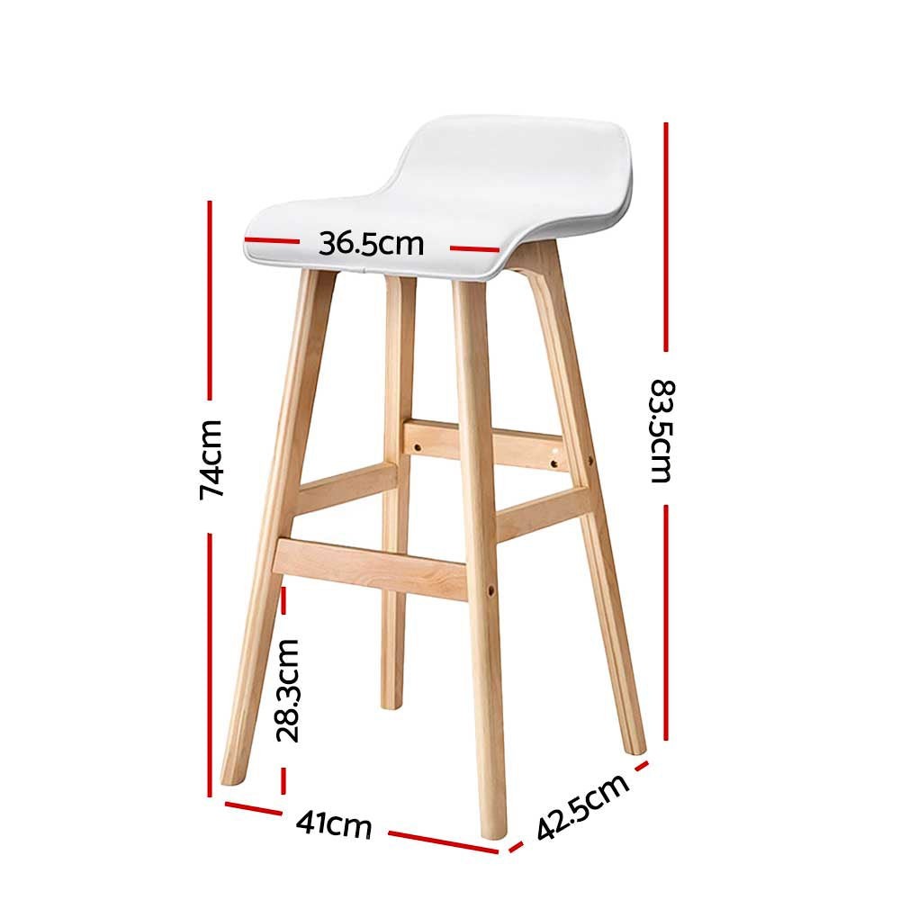 Moorabbin white bentwood faux leather bar stool at a kitchen counter