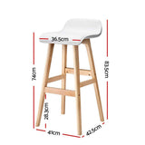 Moorabbin white bentwood faux leather bar stool at a kitchen counter