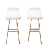 Moorabbin white bentwood faux leather bar stool at a kitchen counter