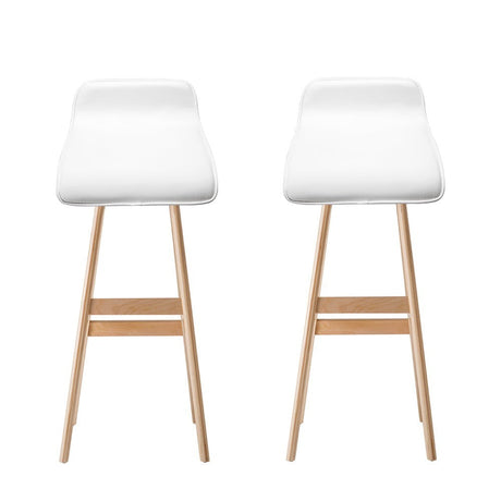 Moorabbin white bentwood faux leather bar stool at a kitchen counter
