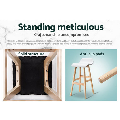 Artiss Sliva white bar stool seat close-up — Allure Home Collections