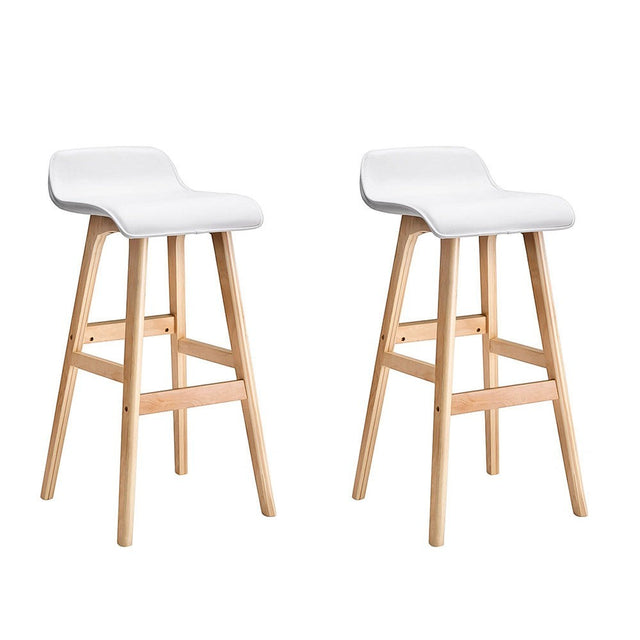 Moorabbin white bentwood faux leather bar stool at a kitchen counter