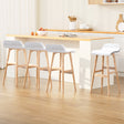 Artiss Sliva white wooden bar stools set of 4 with PU leather seat — Allure Home Collections