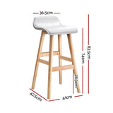 Moorabbin white bentwood faux leather bar stool at a kitchen counter