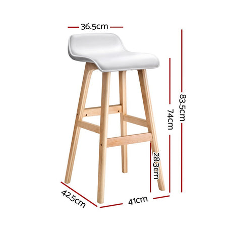 Moorabbin white bentwood faux leather bar stool at a kitchen counter
