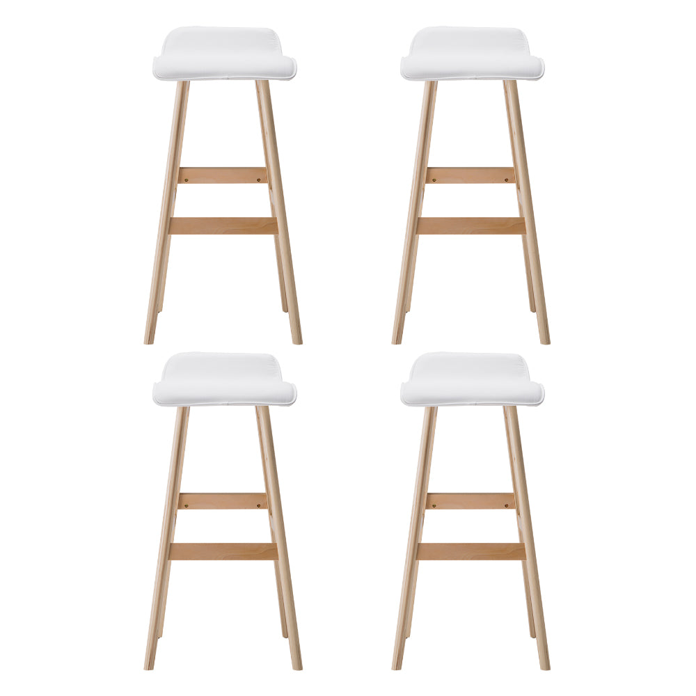 Four Artiss Sliva white bar stools in contemporary dining room — Allure Home Collections