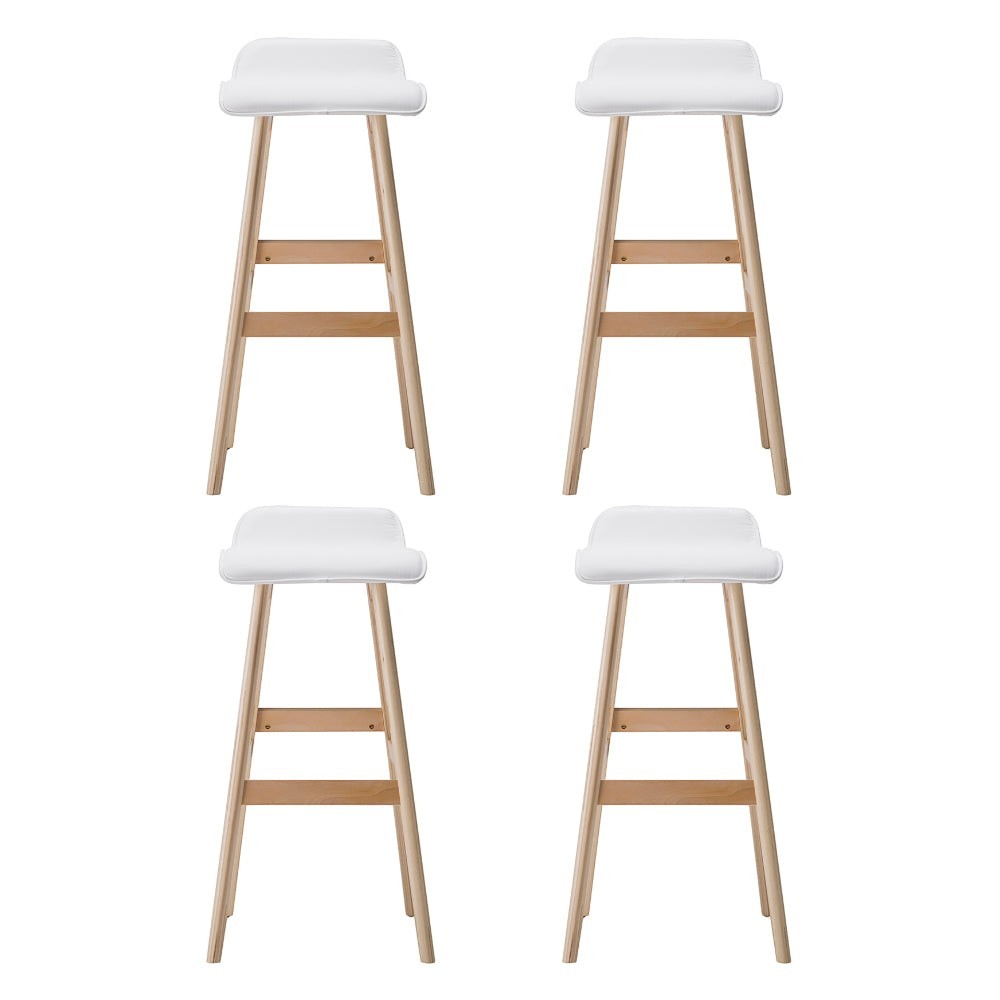 Moorabbin white bentwood faux leather bar stool at a kitchen counter