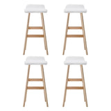 Moorabbin white bentwood faux leather bar stool at a kitchen counter