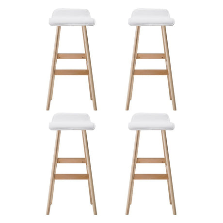 Moorabbin white bentwood faux leather bar stool at a kitchen counter