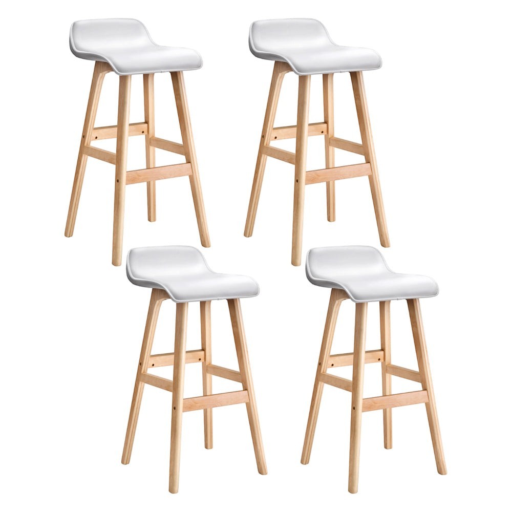 Moorabbin white bentwood faux leather bar stool at a kitchen counter