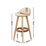 Artiss bar stool padded seat and low backrest detail — Allure Home Collections