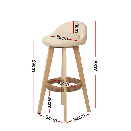 Skye beige bentwood bar stool with padded leather seat in a modern kitchen