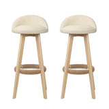 Artiss padded bar stools set of 2 with wooden frame for kitchen breakfast counter — Allure Home Collections
