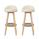 Skye beige bentwood bar stool with padded leather seat in a modern kitchen