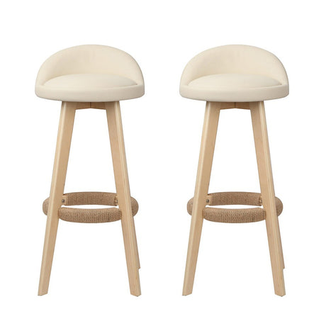 Skye beige bentwood bar stool with padded leather seat in a modern kitchen