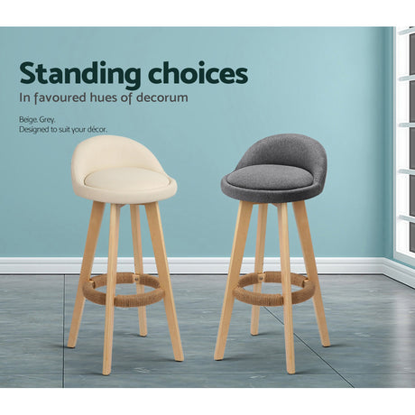 Pair of Artiss wooden frame bar stools in contemporary kitchen — Allure Home Collections