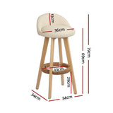 Skye beige bentwood bar stool with padded leather seat in a modern kitchen