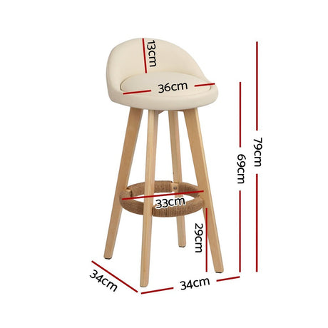 Skye beige bentwood bar stool with padded leather seat in a modern kitchen