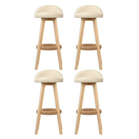 Set of 4 Artiss Dalvey beige bar stools at kitchen island — Allure Home Collections