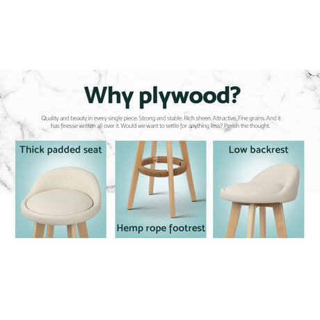 Side profile of Artiss Dalvey bar stool showing wooden frame and padded seat — Allure Home Collections