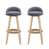 Two Artiss padded wooden bar stools at kitchen breakfast bar — Allure Home Collections