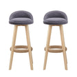 Skye grey bentwood bar stool with padded fabric seat in a modern kitchen