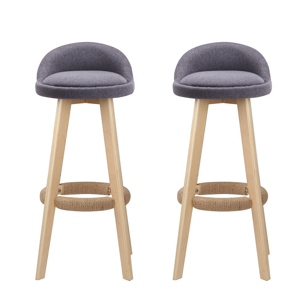 Skye grey bentwood bar stool with padded fabric seat in a modern kitchen