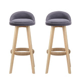 Skye grey bentwood bar stool with padded fabric seat in a modern kitchen