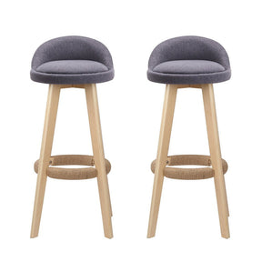 Skye grey bentwood bar stool with padded fabric seat in a modern kitchen
