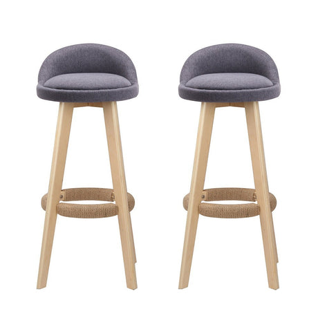 Skye grey bentwood bar stool with padded fabric seat in a modern kitchen