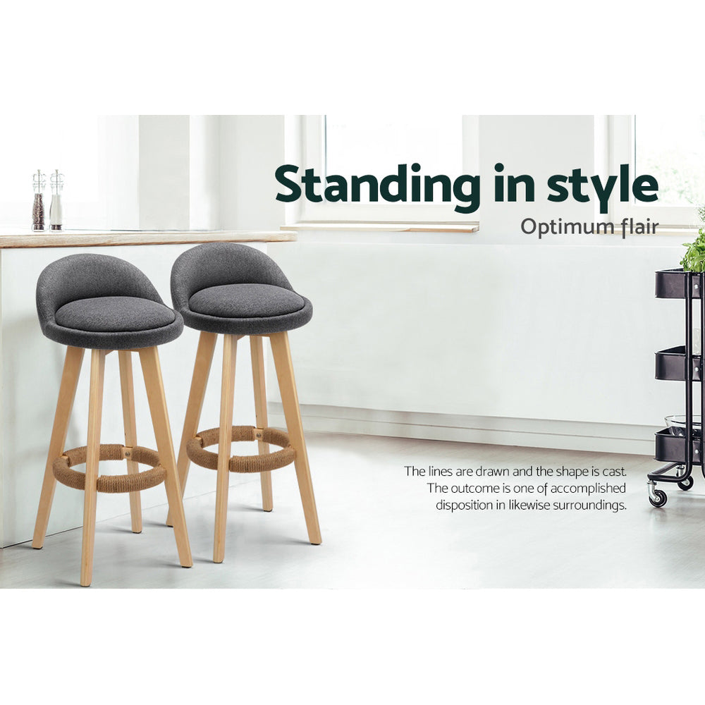 Artiss bar stool timber frame and footrest detail — Allure Home Collections
