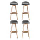 Set of 4 Artiss Dalvey grey linen wooden bar stools at kitchen island — Allure Home Collections