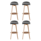 Skye grey bentwood bar stool with padded linen seat in a modern kitchen
