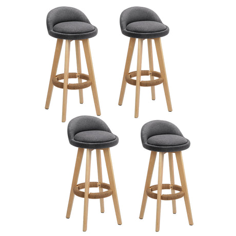 Skye grey bentwood bar stool with padded linen seat in a modern kitchen