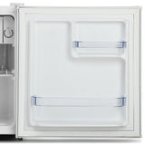 Door storage of the white 48 L bar fridge holding bottles