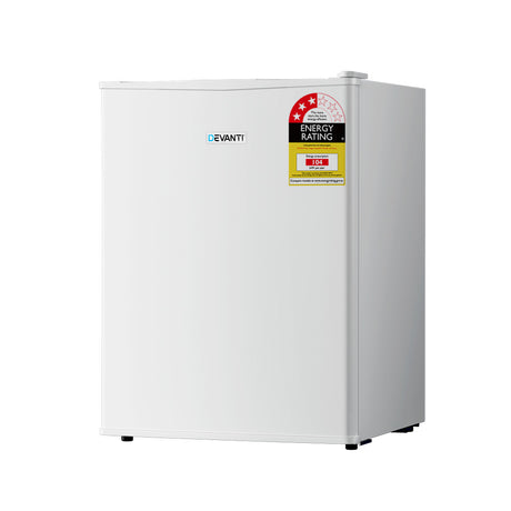 Dimension view of the 70 L white portable mini bar fridge