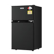 Dimension view of the 85 L black bar fridge, 85.5 cm high