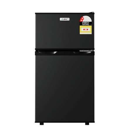 Bar fridge interior with shelves, crisper drawer and chiller compartment