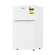 Dimension view of the 85 L white bar fridge, 85.5 cm high