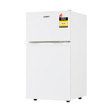 Dimension view of the 85 L white bar fridge, 85.5 cm high